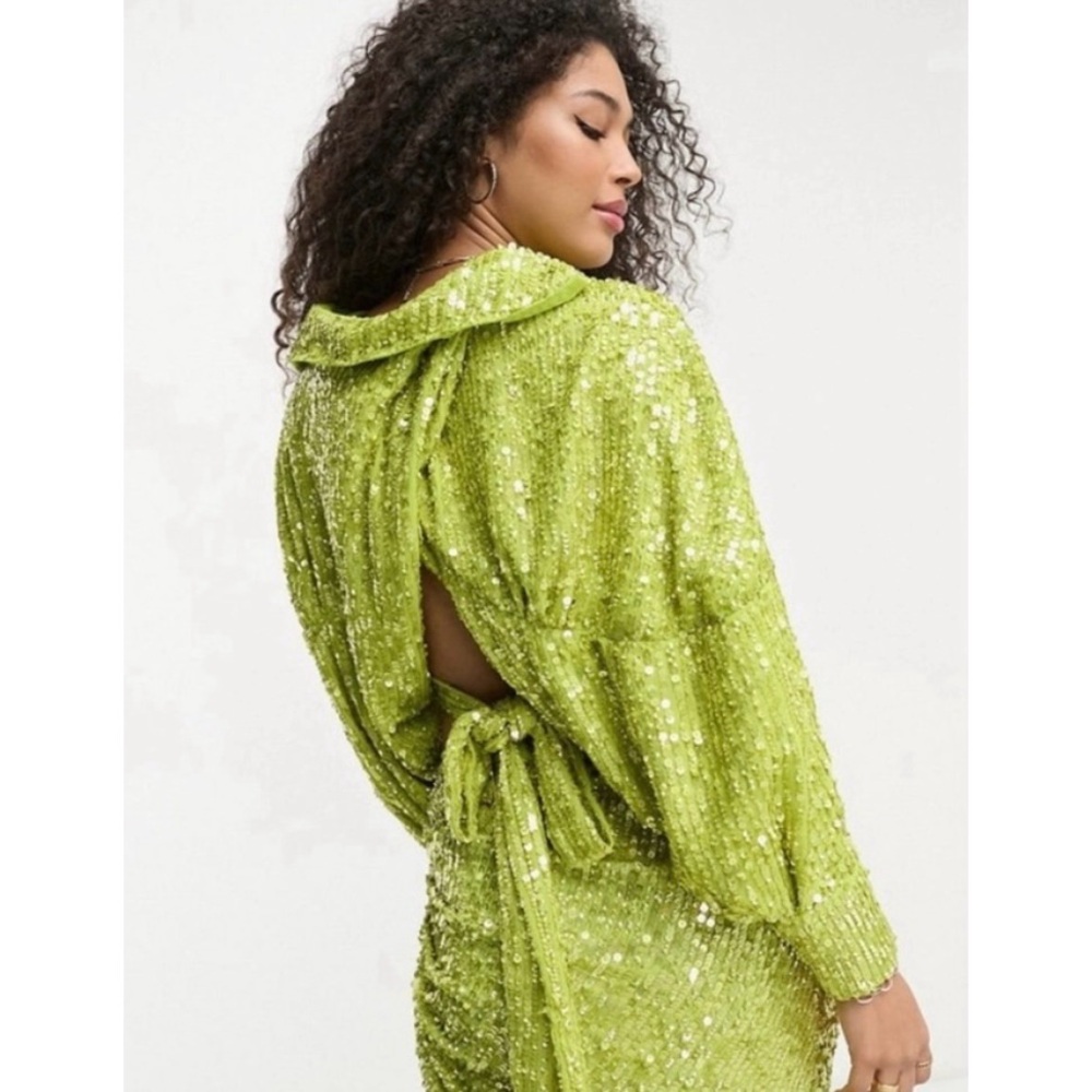 SALE NWT ✨ ASOS Green Sequin Blouse